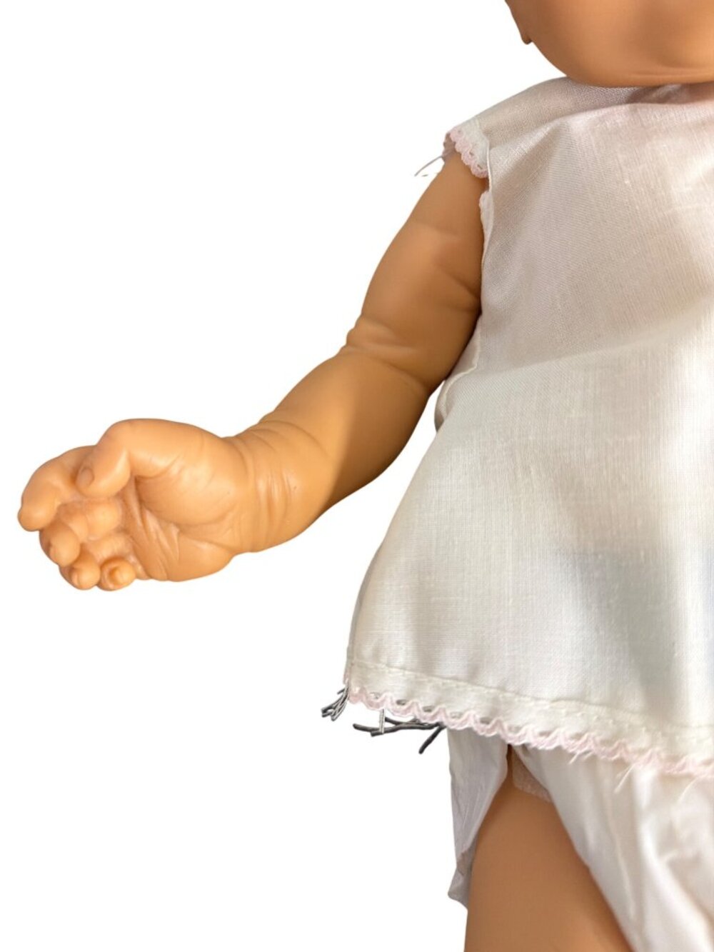 Realistic Baby Doll With Pacifier & Pink Bunny Onesie For Roleplay Or Collection - Picture 6 of 14